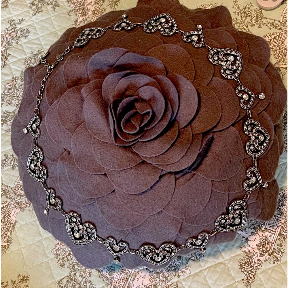 Brighton Swarovski  Heart linked Belt Sz M